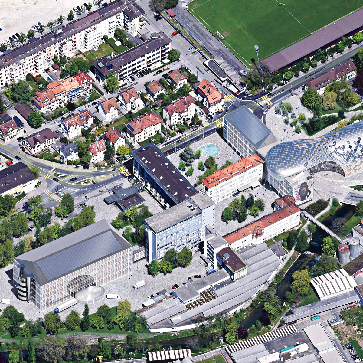 欧米茄全新制表厂鸟瞰图