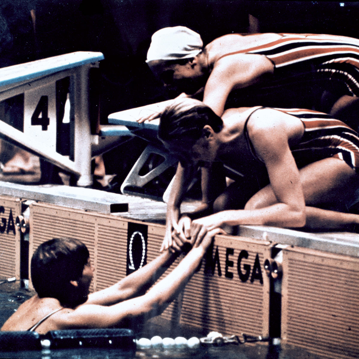 在1967年泛美运动会期间亮相的欧米茄游泳触摸板