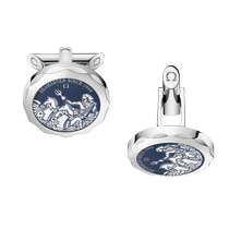 欧米茄Aqua系列 袖扣, 蓝宝石玻璃扣面, 精钢 - C607ST0000405