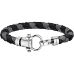 欧米茄Aqua系列 手链, 黑色和灰色尼龙纤维编织手链, 精钢 - BA02CW0000103