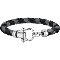 欧米茄Aqua系列 Sailing 手链, 黑色和灰色尼龙纤维编织手链, 精钢 - BA02CW0000103