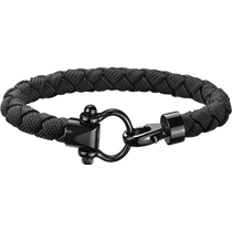 欧米茄Aqua系列 Sailing 手链, 黑色尼龙编织手链, 精钢 - BA05CW0000203