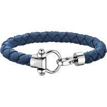 欧米茄Aqua系列 Sailing 手链, 蓝色尼龙纤维编织手链, 精钢 - BA05CW0000303