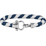 欧米茄Aqua系列 手链, 精钢, 白色和深蓝色相间尼龙编织手链 - BA05CW0000703