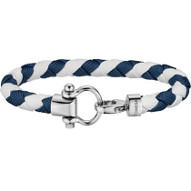 欧米茄Aqua系列 Sailing 手链, 精钢, 白色和深蓝色相间尼龙编织手链 - BA05CW0000703