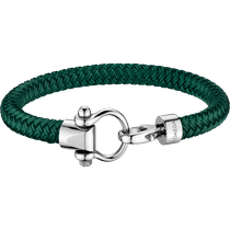 欧米茄Aqua系列 Sailing 手链, 绿色编织尼龙, 精钢 - BA05CW0001603