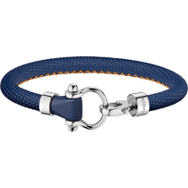 欧米茄Aqua系列 Sailing 手链, 蓝色橡胶, 精钢 - BA05ST0000303
