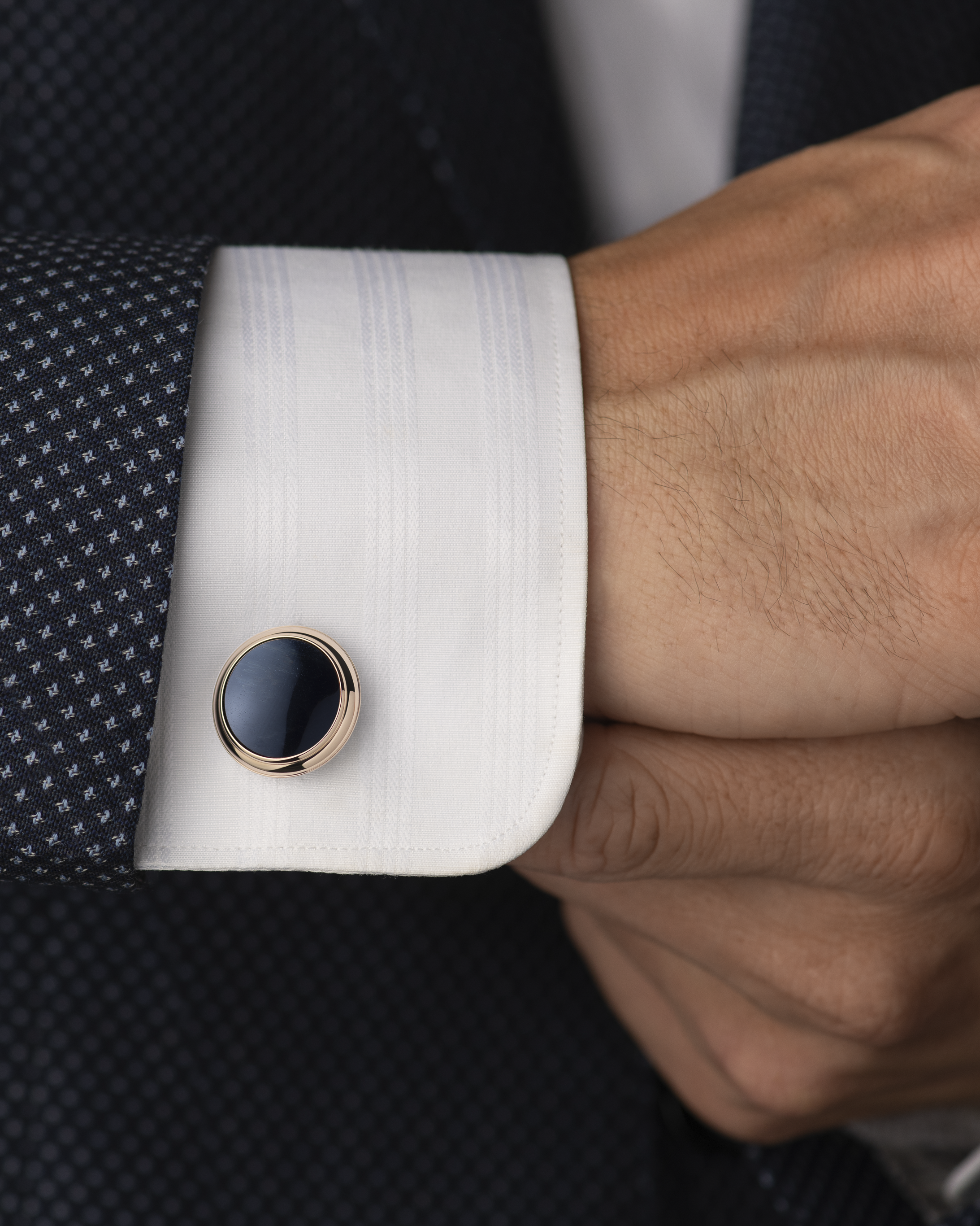 碟飞系列 袖扣, 红色18k金, 鹰眼石, 精钢 - CA02DG0700105 - 影像 2