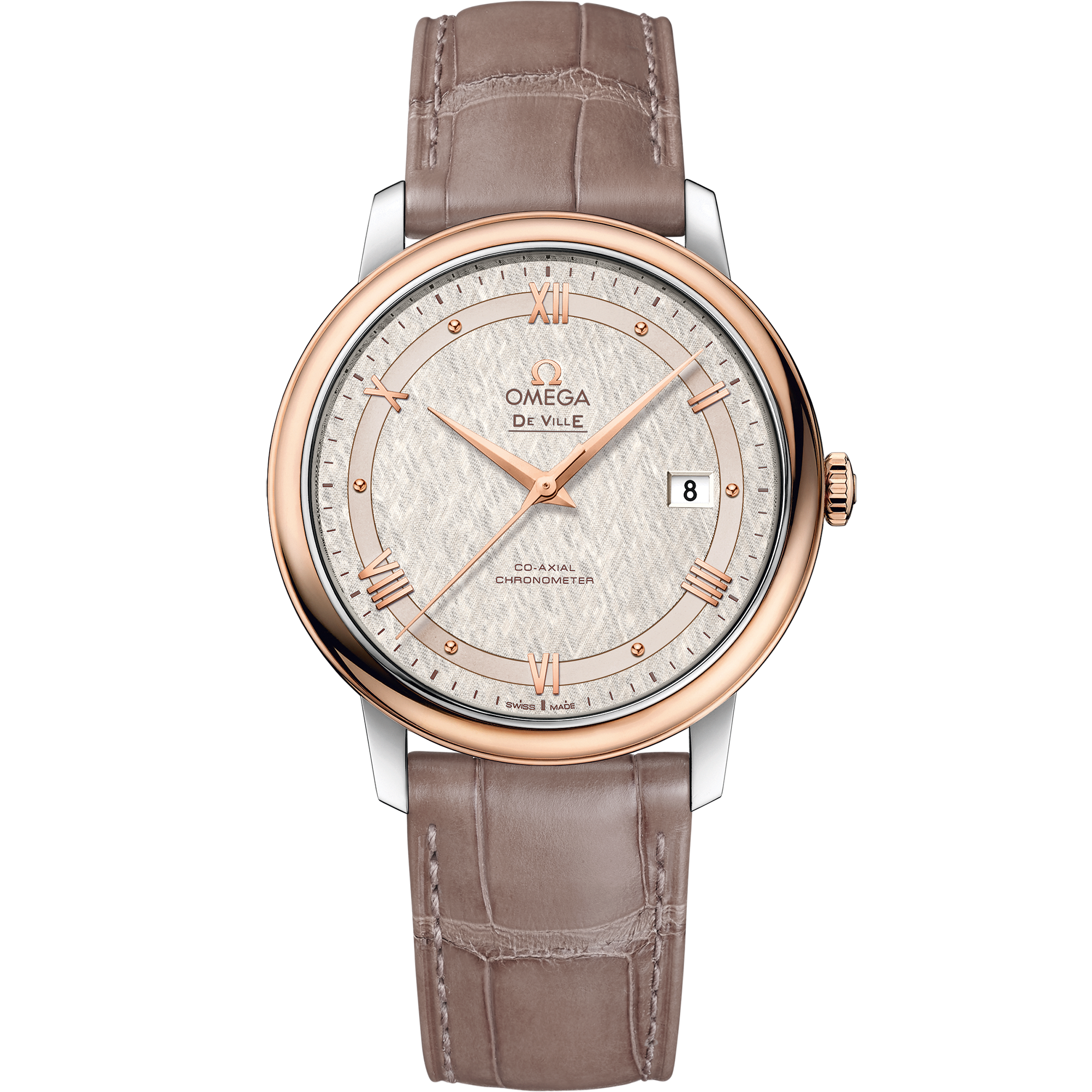 碟飞系列 典雅腕表 39.5毫米, 精钢-红金表壳 搭配 皮表带 - 424.23.40.20.02.003 - 影像 1