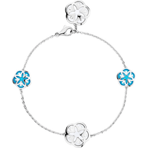 欧米茄FLOWER系列 手链, 白色18K金, 弧面形珍珠母贝, 弧面形绿松石 - B603BC0700605