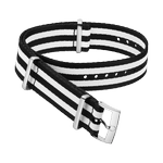 NATO<span class="nowrap">表带</span> - 涤纶, 黑色和白色 - 031Z021103W