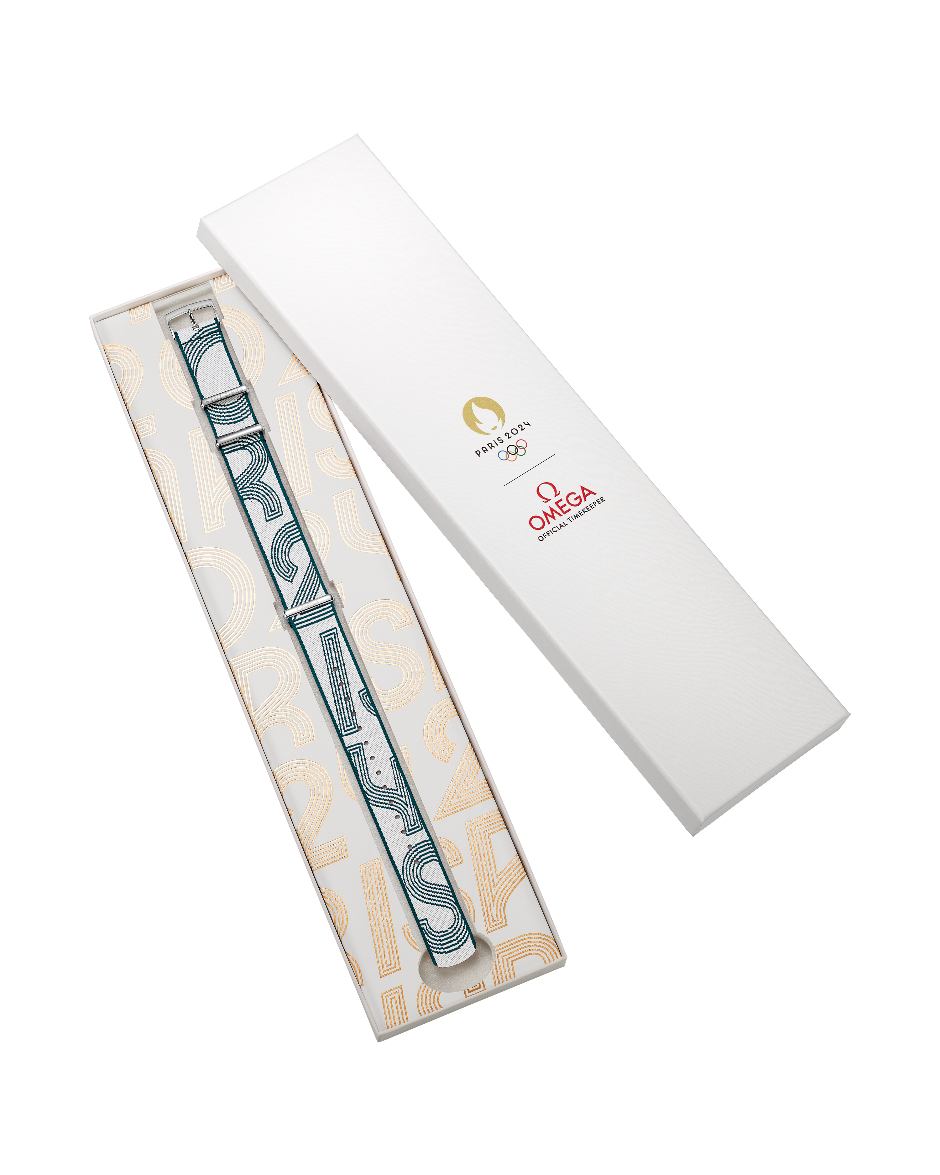 NATO表带 - 尼龙, 绿色和白色 - 031Z019140W - 影像 2