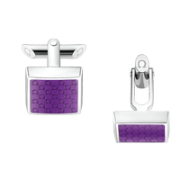 Omegamania 袖扣, 精钢, 紫色树脂 - CA02ST0000305