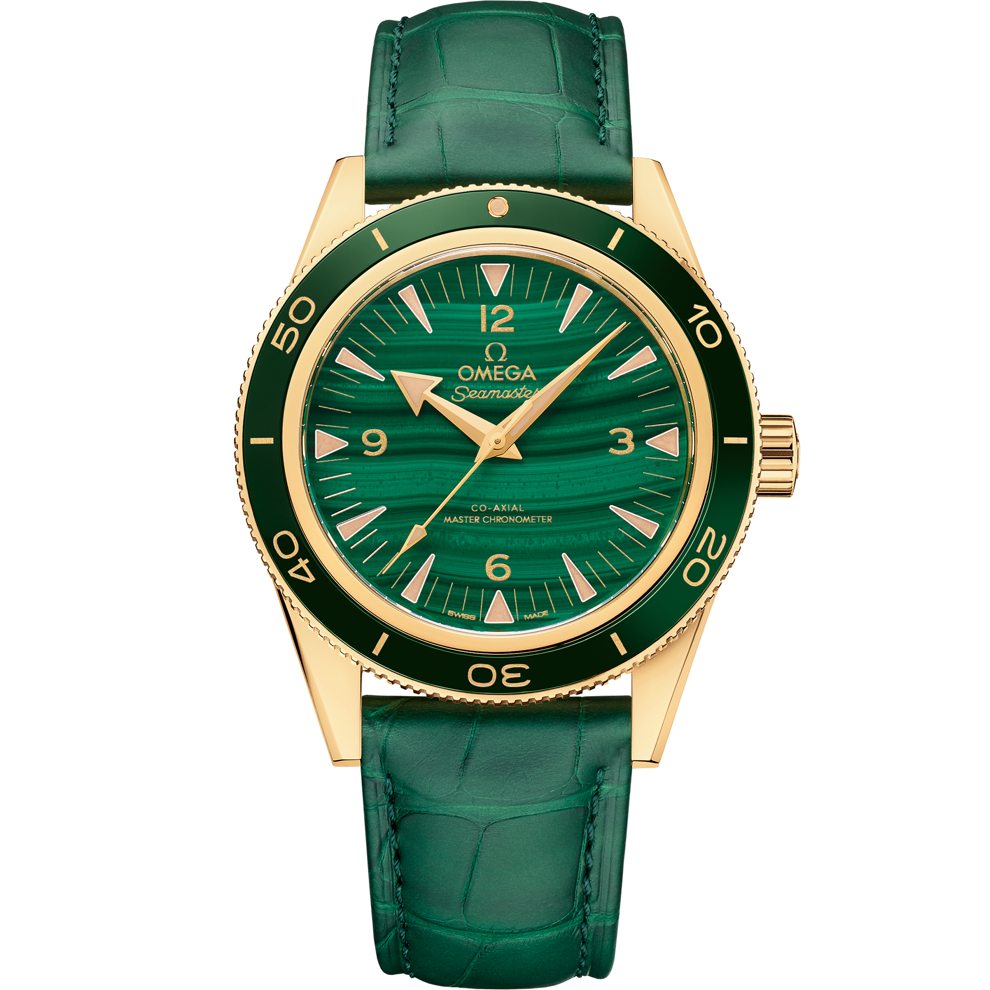 海马系列 海马300 41毫米, 黄色18 k金表壳 搭配 皮表带 - 234.63.41.21.99.001 - 影像 1