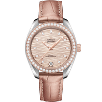 海马系列 AQUA TERRA 150米腕表 34毫米, 精钢-Sedna™ 18k金表壳 搭配 皮表带 - 22028342059001