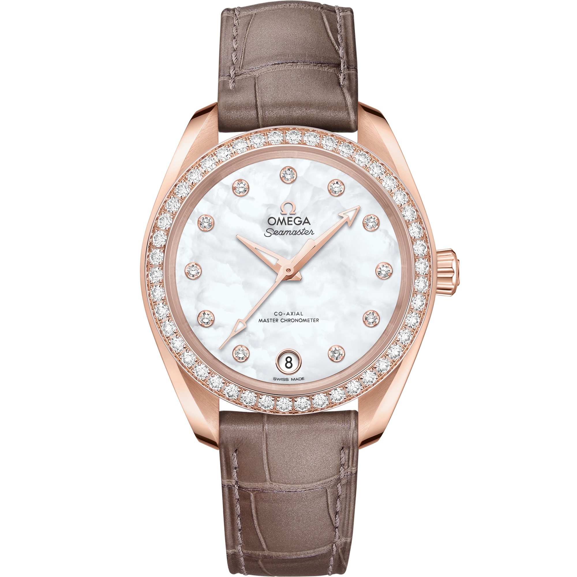 海马系列 AQUA TERRA 150米腕表 34毫米, Sedna™ 18k金表壳 搭配 皮表带 - 220.58.34.20.55.001 - 影像 1