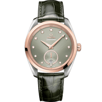 海马系列 AQUA TERRA 150米<span class="nowrap">腕表</span> 38毫米, 精钢-Sedna&trade; 18k金表壳 搭配 皮表带 - 22023382060001