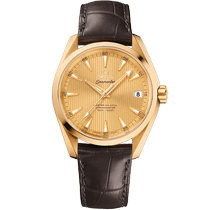 海马系列 AQUA TERRA 150米腕表 38.5毫米, 黄色18 k金表壳 搭配 皮表带 - 23153392108001