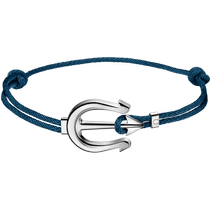 海马系列 手链, 海军蓝绳带, 精钢 - B607ST0000205