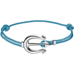 海马系列 手链, 浅蓝色绳带, 精钢 - B607ST0000405