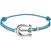 海马系列 手链, 浅蓝色绳带, 精钢 - B607ST0000405