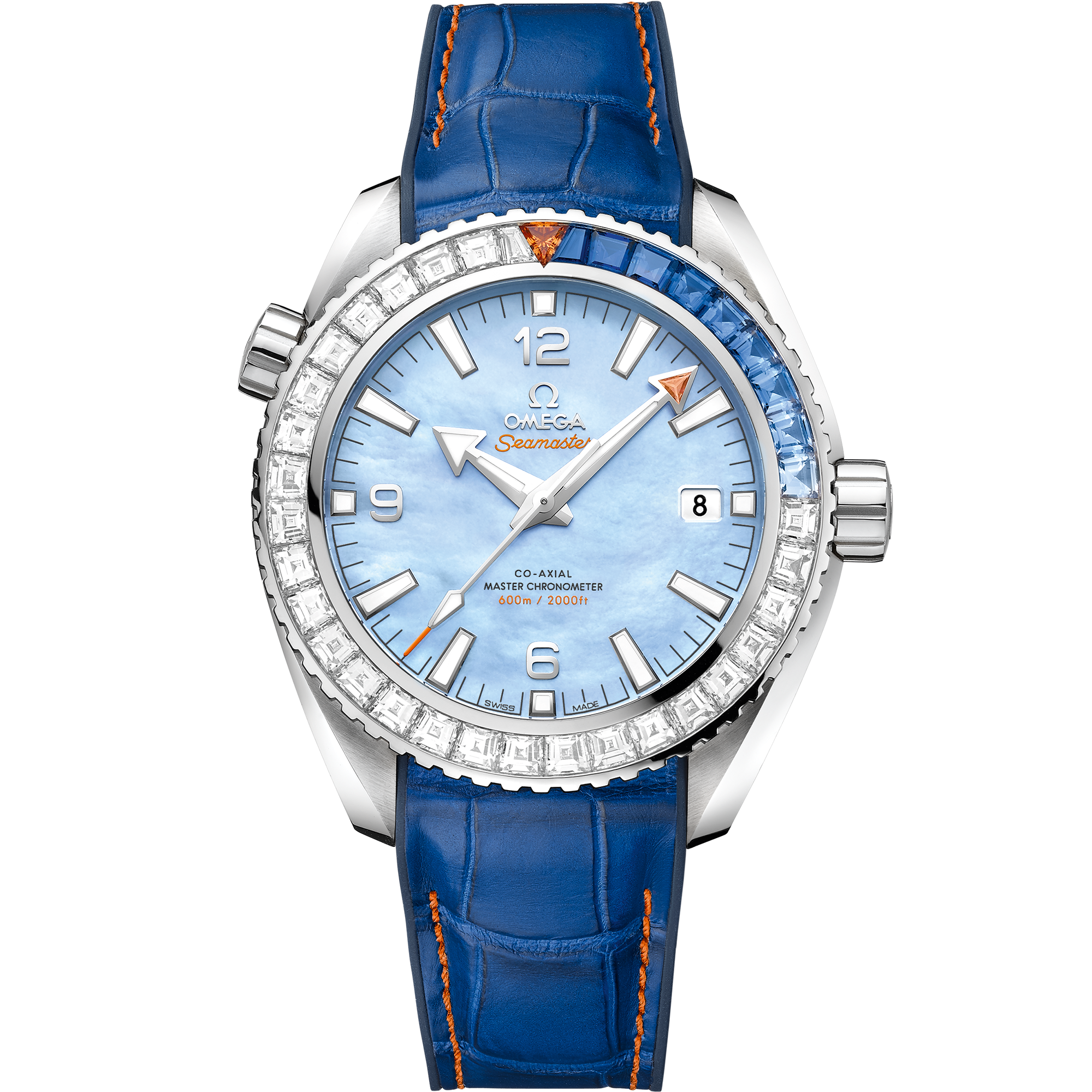 海马系列 海洋宇宙600米 43.5毫米, 白色k金表壳 搭配 内侧橡胶皮表带 - 215.58.44.21.07.001 - 影像 1