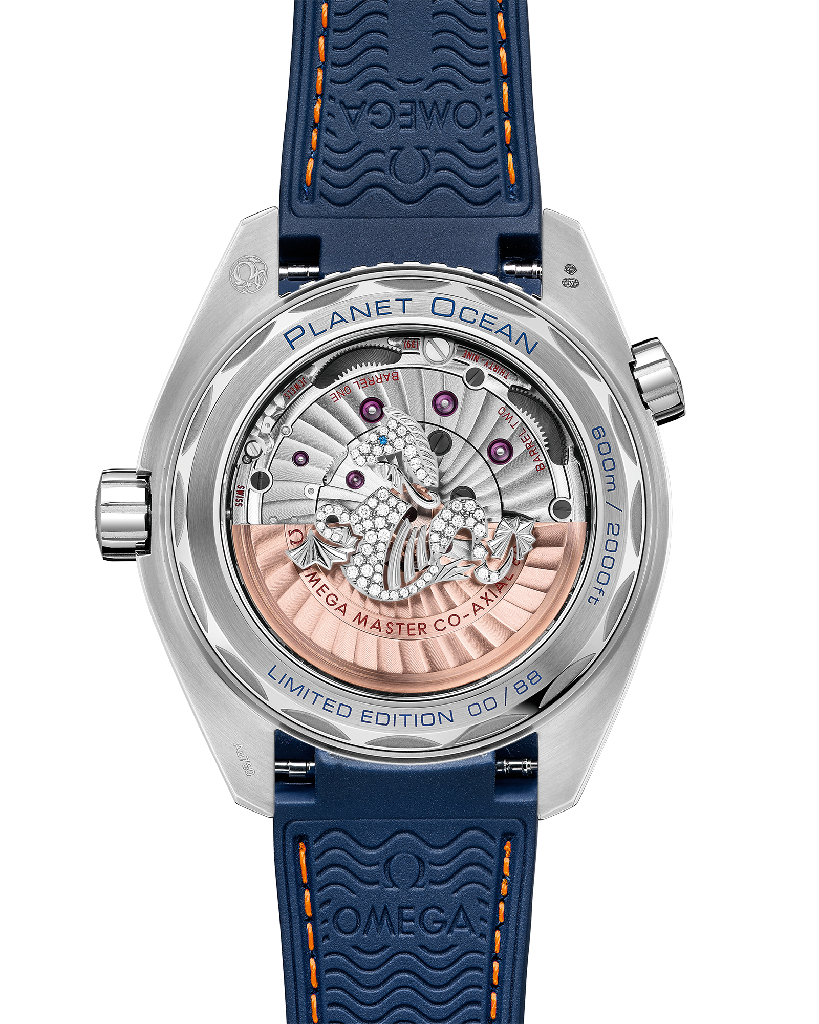 海马系列 海洋宇宙600米 43.5毫米, 白色k金表壳 搭配 内侧橡胶皮表带 - 215.58.44.21.07.001 - 影像 2