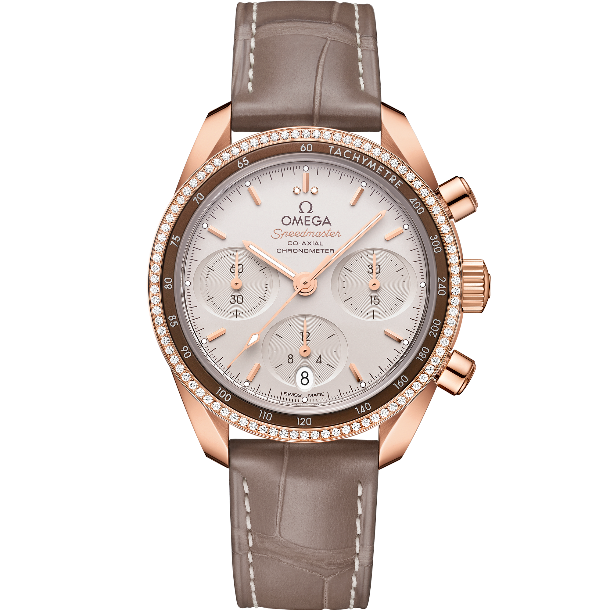 超霸系列 超霸38毫米腕表 38毫米, Sedna™ 18k金表壳 搭配 皮表带 - 324.68.38.50.02.003 - 影像 1