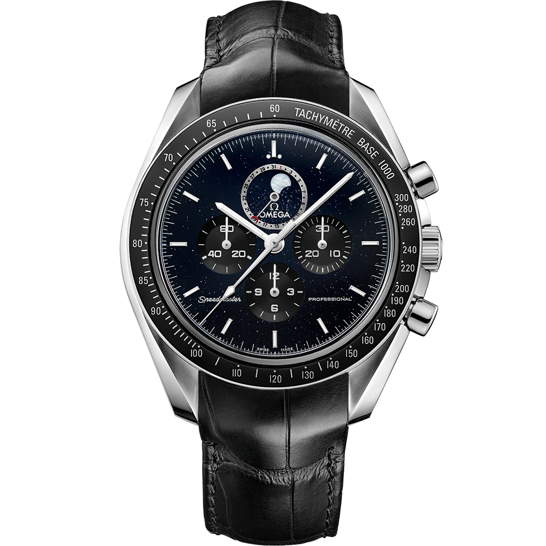 超霸系列 月相功能 44.25毫米, 精钢表壳 搭配 皮表带 - 311.33.44.32.01.001 - 影像 1