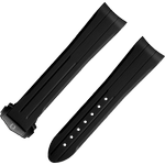 两件式<span class="nowrap">表带</span> - 黑色橡胶表带，搭配折叠表扣，适用于超霸系列“月之暗面”腕表 - 032Z016654W