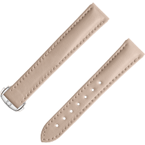两件式表带 - 米色素革表带，搭配折叠表扣 - 032Z017132
