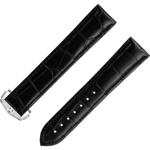 两件式表带 - 黑色鳄鱼皮表带，搭配折叠表扣 - 032CUZ007467