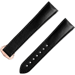 两件式<span class="nowrap">表带</span> - 黑色素革表带，搭配折叠表扣 - 032Z017135W