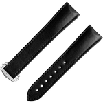 两件式表带 - 黑色素革表带，搭配折叠表扣 - 032Z017135