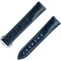 两件式表带 - 蓝色鳄鱼皮表带，搭配折叠表扣 - 032CUZ007419