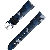 两件式表带 - 蓝色迷彩皮表带，搭配针扣 - 032CUZ011915