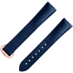 两件式<span class="nowrap">表带</span> - 蓝色素革表带，搭配折叠表扣 - 032Z017134W
