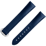 两件式表带 - 蓝色素革表带，搭配折叠表扣 - 032Z017134