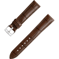 两件式<span class="nowrap">表带</span> - 棕色鳄鱼皮表带，搭配针扣 - 032CUZ010217W