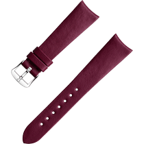 两件式表带 - 勃艮第红色素革表带，搭配针扣 - 032Z017136