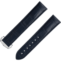 两件式表带 - 深蓝色鳄鱼皮表带，搭配折叠表扣 - 032CUZ007465