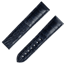 两件式<span class="nowrap">表带</span> - 深蓝色鳄鱼皮表带，搭配折叠表扣 - 032CUZ007465W