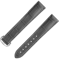 两件式表带 - 灰色鳄鱼皮表带，搭配折叠表扣 - 032CUZ007463
