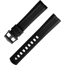两件式<span class="nowrap">表带</span> - 黑色橡胶表带，搭配针扣，适用于海马系列300米潜水表 - 032CVZ010126W