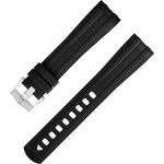 两件式<span class="nowrap">表带</span> - 黑色橡胶表带，搭配针扣，适用于海马系列300米潜水表 - 032CVZ010126W