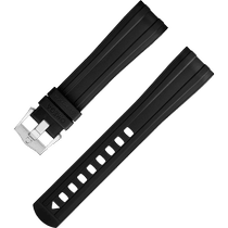 两件式<span class="nowrap">表带</span> - 黑色橡胶表带，搭配针扣，适用于海马系列300米潜水表 - 032CVZ010126W