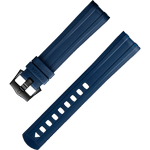 两件式<span class="nowrap">表带</span> - 蓝色橡胶表带，搭配针扣，适用于海马系列300米潜水表 - 032CVZ010127W