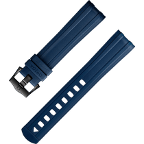 两件式<span class="nowrap">表带</span> - 蓝色橡胶表带，搭配针扣，适用于海马系列300米潜水表 - 032CVZ010127W