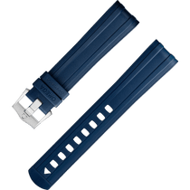 两件式表带 - 蓝色橡胶表带，搭配针扣，适用于海马系列300米潜水表 - 032CVZ010127
