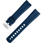 两件式<span class="nowrap">表带</span> - 蓝色橡胶表带，搭配针扣，适用于海马系列300米潜水表 - 032CVZ010127W